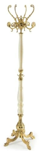 Casa Padrino Luxus Barock Garderobenständer Gold/Weiß 47 x 47 x H. 175 cm - Edler Messing Kleiderständer - Barock Hotel Garderoben Möbel