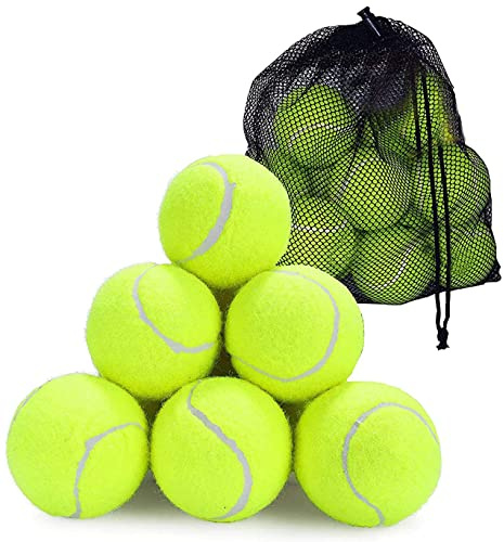 DIVCHI Lot de 12 balles de Tennis, balles de Jeu de Sport pour Chien, Robustes et durables, idéales pour l'enseignement, Les Exercices, Les Machines à Lancer et Jouer avec Les Animaux domestiques