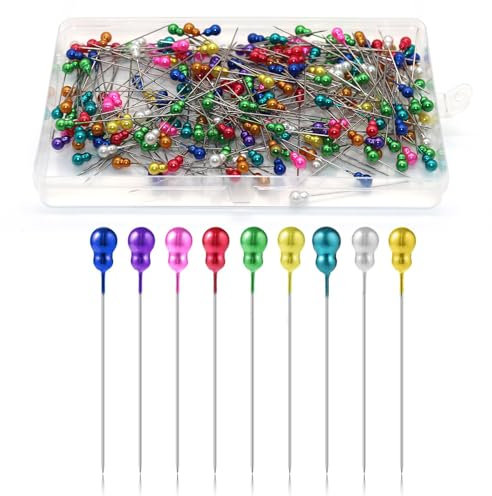 Stecknadeln mit Kopf Lang 240 Stück 55mm Bunte Stecknadeln Edelstahl Abstecknadeln Stecknadel Nähen Zubehör für Handwerk Schmuck