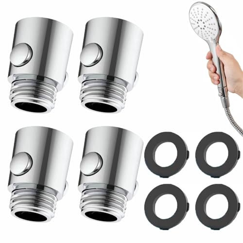LSRVNM 4 Packs Shower Head Shut Off Valves, G1/2 Universal Button Type Water Regulator and Flow Control Valve for Shower Arm and Hose or Bidet Sprayer