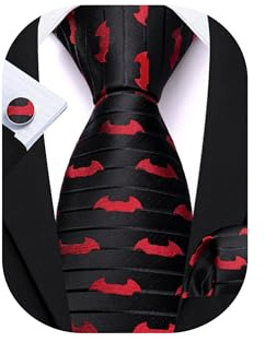 Barry.Wang Juego de gemelos cuadrados de seda lisa para hombre, Talla única