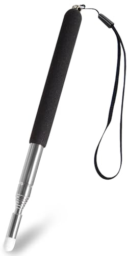 Palo de puntero extensible, mini puntero retráctil, 120 cm, extensible, de acero inoxidable, para profesores, pizarra, puntero para formatos, seminarios, presentaciones (negro)