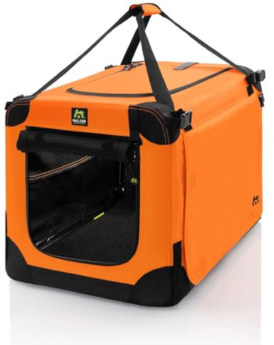 Maelson Soft Kennel Neon-Orange, 62 cm - Faltbare Hunde-Transportbox