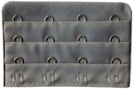 6 prolunghe per reggiseno, 3 file, 4 ganci, estensione della biancheria intima, 7,5 x 5 cm, estensore per reggiseno, morbido e confortevole, cintura di prolunga per reggiseno, colore: grigio argento
