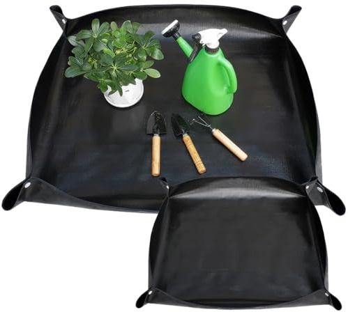Zykra 2 Piezas Estera de Plantación de Jardinería, 66×66cm/100×100cm Estera Plegable para Jardinería, Ester de Trasplante de Plantas para Tierra de Orquídeas, Tierra de Cultivo y Plantas de Interior