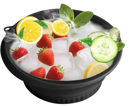 Face Ice Bath Bowl - Silicone Reusable Cold Mold, Foldable Ice Facial Plunge Bowl, Skin Refresh Therapies, Tightening & Puffiness Relief for Beauty Skin Care Routine Home Bath Spa 3.94 inch