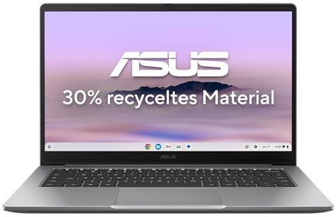 ASUS Chromebook CX14 CX1405CTA Ordinateur portable, écran IPS 14 FHD 16:9, Intel Core 3-N355, 8 Go de RAM, 128 Go eMMC, Intel UHD, ChromeOS, QWERTZ, gris brumeux