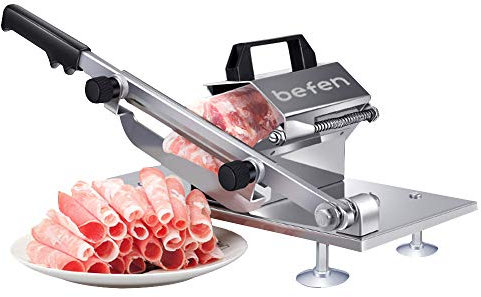 Manual Frozen Meat Slicer, befen Upgraded Stainless Steel Meat Slicer Beef Muttle Roll Food Slicer Slicer Cutting Machine for Home Shabu Korean BBQ