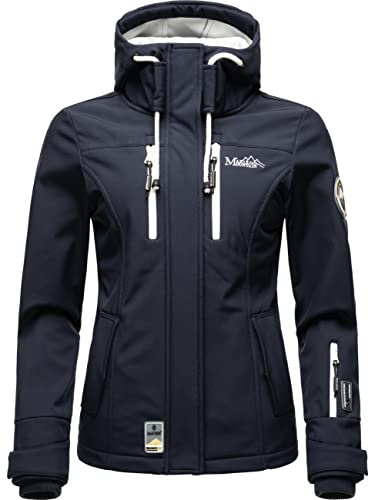 MARIKOO Damen Softshelljacke Übergangsjacke mit Kapuze Kleinezicke Blue Gr. S