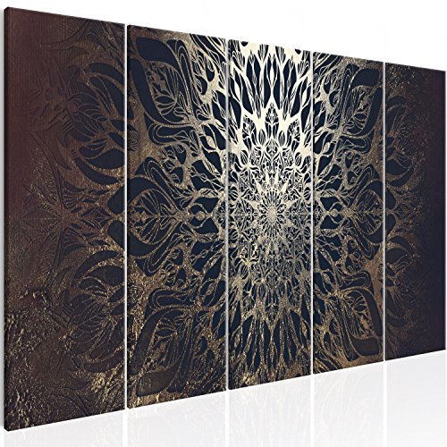 murando Cuadro Acústico Mandala 225x90 cm espuma acústica absorbe el sonido aislamiento lienzo de 5 piezas Decoración de Pared Oriento p-A-0028-b-n