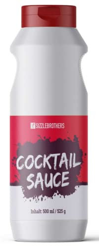 SizzleBrothers Cocktail Sauce | 500 ml / 525g | Leckere Cocktail Soße als Grill-Klassiker für Fisch, Garnelen, Meeresfrüchte, Fleisch, Gemüse oder kalte Speisen | Grillsoße, Dip & Dressing