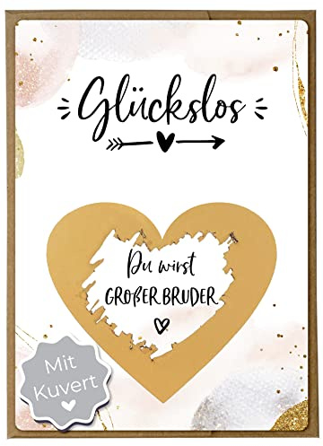 Joli Coon skrapkort Du kommer att bli storebror med kuvert – förmedla graviditet storebror med skrapkort