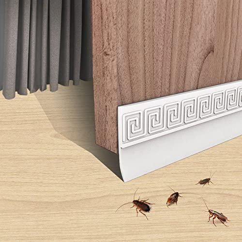 100cm Blanco Burlete Puerta Entrada Exterior De Silicona Autoadhesiva, Cinta De Silicona Acústica Burletes Para Puertas, Se Puede Cortar a Voluntad Para Las Juntas De Las Puertas Cepillo (100 * 4cm)