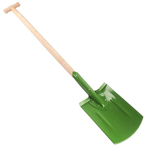 BAUSTER® Gärtnerspaten für Harte Böden Baumschulspaten Trittkante, 87cm Stiel mit T-Griff, Robuster Spaten für Harte und steinige Böden, robust und langlebig