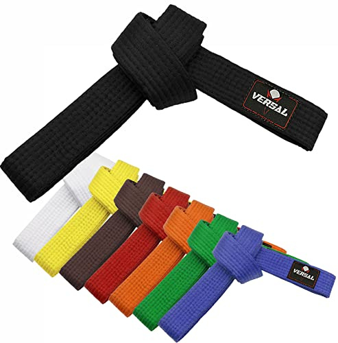 VERSAL Cinturón de karate de artes marciales, 100% algodón, cinturón de clasificación profesional para Judo, Bjj, Taekwondo, Jiu Jitsu de color (naranja, 280 cm)