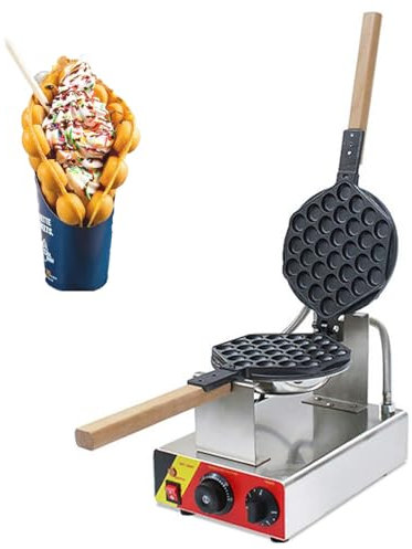 Kindevieft Gaufrier à Bulles, Gaufrier à œUfs 1400 W, Gaufrier à œUfs De Hong Kong AntiadhéSif, Machine à Gaufres à Bulles en Acier Inoxydable, ContrôLe IndéPendant De La TempéRature Et du Temps