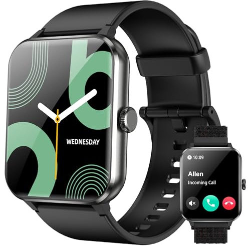 Smart Watch for Men Women, 1.85 Touch Smartwatch Answer/Make Calls, Fitness Watch with Heart Rate Sleep Monitor Step Counter, 110+ Sports Modes Activity Tracker, IP68 Waterproof Watch for Android iOS