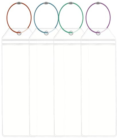 4PCS Cruise Luggage Tag Holder - Waterproof Travel Tags - Clear Suitcase Tags - Zip Seal & Steel Loops - Luggage Accessories for Cruise Ships & Travel
