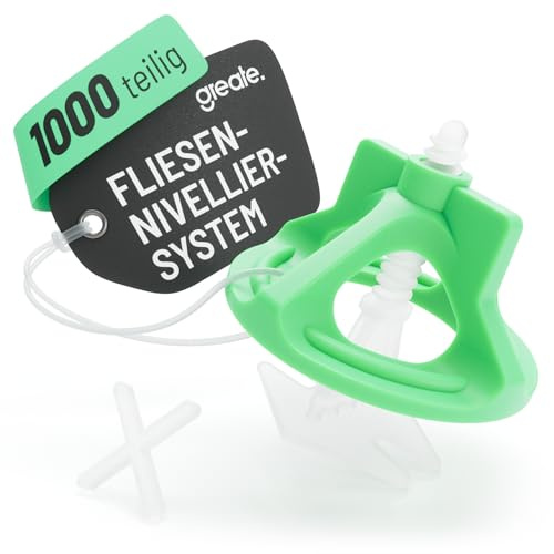 greate Système de nivellement de carrelage 1000 pièces 2 mm - Kit d'aide à la pos avec 400 clips, 400 capuchons filetés & 200 croix de croisillon carrelage autonivelant 2mm