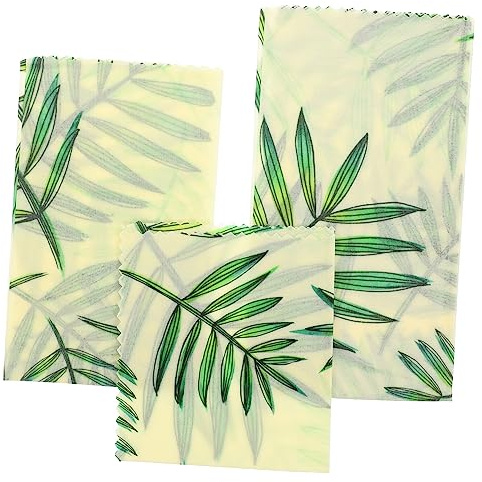 Ciieeo Pellicola Alimentare in Cera D'api 3 Pezzi, Carta Da Imballaggio Per Alimenti Antiolio, Involucri Di Cera D'api Per Patatine Fritte, Uso Cucina e Conservazione Alimentare