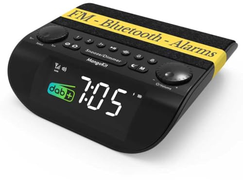 MangoKit UP-Pro DAB/DAB+&FM Bedside Digital Radio | Alarm Clock Radio with 9 Natural Sounds, Sleep Aid,Stereo Bluetooth Speaker,90dB Loud Alarm for Heavy Sleepers, Snooze,Sleep Timer,Dimmable Display