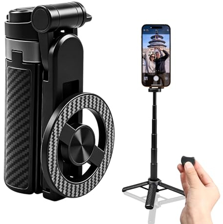 Palo selfie magnético multifuncional 4 en 1, rotación de 360°, imán extensible, mini trípode para teléfono móvil, soporte para teléfono móvil 2026, último selfie para iPhone, Android, trípode de