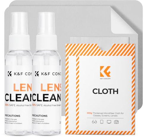 K&F CONCEPT 4-1 Screen Lens Cleanig Kit, Cleaning Spray, Microfiber Cloth