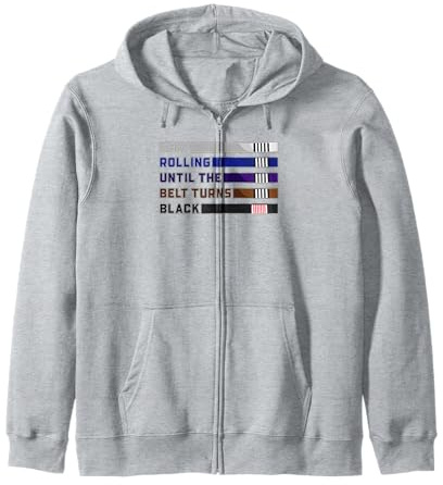Ceinture Noire Keep Rolling Funny BJJ - Jujitsu brésilien Sweat à Capuche