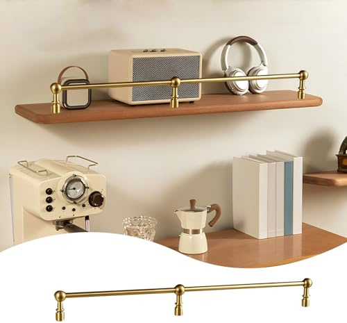 Massiv mässingshylla skena set 123 st fallspår för Cabi och gallervisningar stark stödstång för hyllor (198 cm (78 tum) och