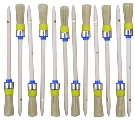 ROTIX-93621 | 12 Stück Ringpinsel Ø 20 mm Größe 2 | Rundpinsel Lackierpinsel | helle Borste