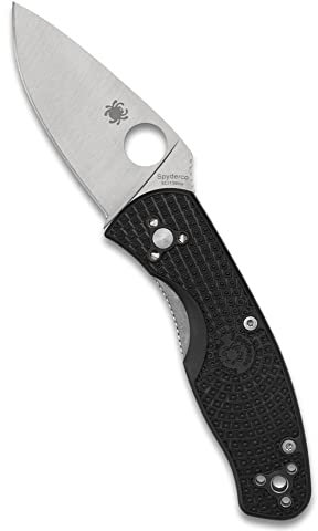 Spyderco Persistence C136PBK Leichtes Messer mit 7 cm Edelstahlklinge und robustem schwarzem FRN-Griff – PlainEdge