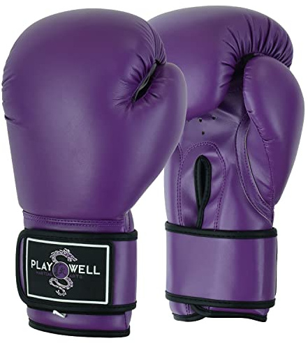 Mujer Liso Morado Principiantes Guantes de Boxeo - Nuevo (10oz)