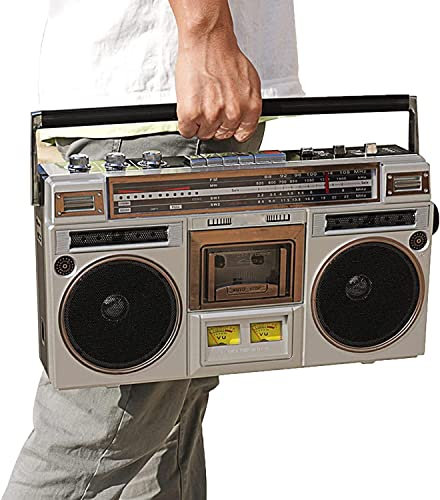 Radio Cassette Vintage Años 80 Portátil Multibanda Am/FM/SW, Bluetooth, Retro Boombox Reproductor Grabador a Cinta, USB y Tarjeta SD, Conexión Auriculares