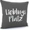 heimtexland ® Outdoorkissen 45x45 Dekokissen Outdoor Garten Lounge Deko Kissen Typ839 Lieblingsplatz Anthrazit