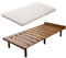EMOOR Japanische Futon-Matratze Machi und Futonbett OSMOS Set 100 x 200 cm, Retro-Braun, 3 Höhen Verstellbar, Einfach zu Montieren, Japanisches Schlafbett Tatami-Matte Holzlatten-Bett Palettenbett