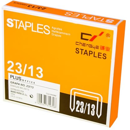 Grapas marca Plus Office modelo GRAPAS PLUS N-23/13 CAJA 1000U