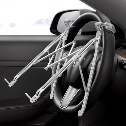 STEERTOP Support de volant de voiture pour ordinateur portable - Hauteur réglable - Pour ordinateur portable et tablette - Support pliable et portable pour ordinateur portable - Accessoires pour