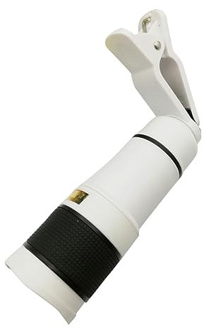 BESTonZON Fach Teleobjektiv Für Smartphone Mit Monokular-Funktion Kompatibel Verstellbarer Fokus Verbesserte Bildqualität Passgenau Für Rückkamera Weißes Design