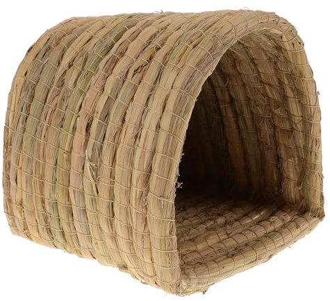 Toddmomy Straw Woven Chicken Coop Nest Small Animal Bed for Hamsters Guinea Pigs Birds Semi-Enclosed Sleep Nest Indoor Outdoor