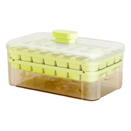 Nybhyjka Vassoi per ghiaccio per congelatore, contenitore per ghiaccio a doppio strato, grande capacità, in silicone per uso alimentare, con paletta per whisky, cocktail, caffè, limonata