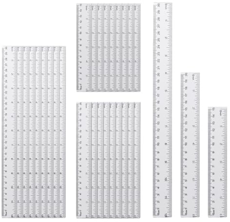 Juego de 30 reglas de plástico de 15 cm, 20 cm, 30 cm, reglas transparentes de precisión, para escuela, centímetros, hogar, oficina, herramienta de medición