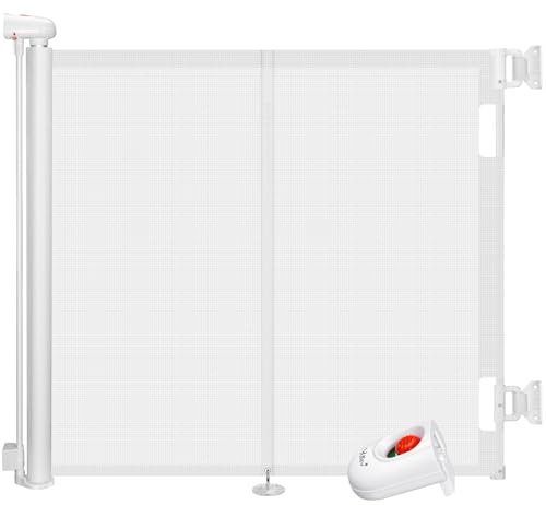 Ycozy Treppenschutzgitter 0-150 cm Türschutzgitter Ausziehbar mit Stützstangen, Kinderschutzgitter Einhändiges Öffnen Absperrgitter für Baby und Haustiere Schutzgitter Treppe Innen Außenbereich