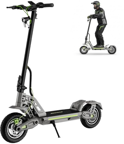 Monopattino Elettrico Seemar, Autonomia 50-80 km, Batteria 48V 18.2Ah, Motore 500W e Ruote 10 Fuoristrada, Portata 130 kg, Doppia Sospensione, Doppi Freni, Pieghevole Scooter Elettrico E8