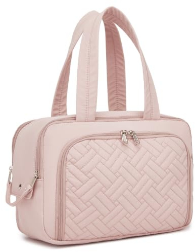 Kono Neceser Mujer de Viaje Grande Neceser Maquillaje Impermeable Bolsa de Aseo con Gran Apertura Organizador de Artículos de Tocador y Cosméticos