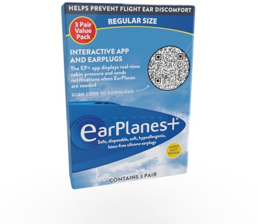 New Super Soft Adult EarPlanes® Ear Plugs Airplane Travel Ear Protection 3 Pair