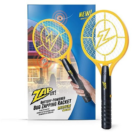 ZAP IT! Bug Zapper alimenté par Batterie (2 x AA Inclus) Bug Zapper Raquette, 3 500 Volts…