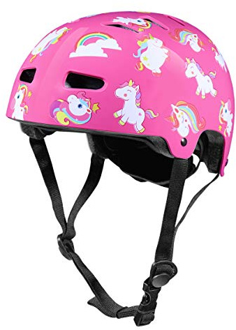 CLISPEED Kinder Fahrradhelm für 3-8 Jahre Fahrradhelm Mädchen Einhorn Kinderhelm Verstellbar Kinderkopfschutz Schutzausrüstung Kleinkind Jugend Sportschutzausrüstung zum für Skater Rad Roller