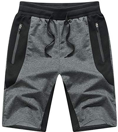 Tansozer Pantalones Cortos Hombre Deportivos Gym Running Shorts Hombre DE Gris 3XL