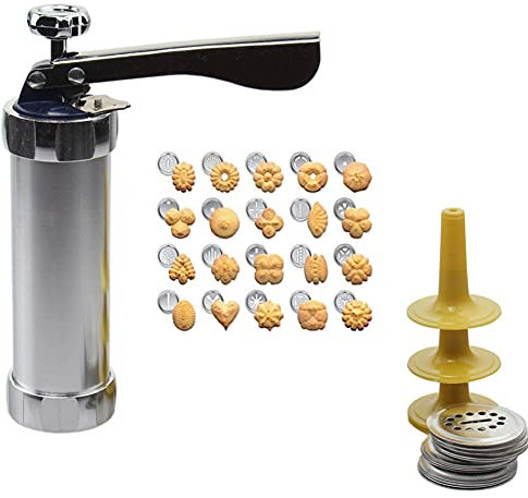 Presse à Biscuits Machine, Kit de Pistolet de Presse à Biscuits, Acier Inoxydable Presse Biscuits Machine, Outils Qui Peuvent Etre Utilisés pour Faire des Biscuits Dans la Cuisine