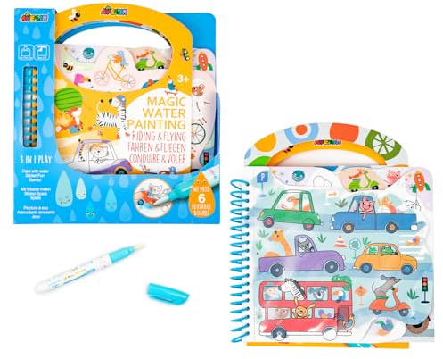 Avenir 6301779 gioco da colorare guida e volare, set creativo 3 in 1 con giochi, adesivi e colorare, fai da te, blocco attività per bambini dai 3 anni in su